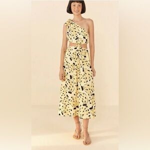 NWT Farm Rio Bossa Banana Midi Cutout Dress